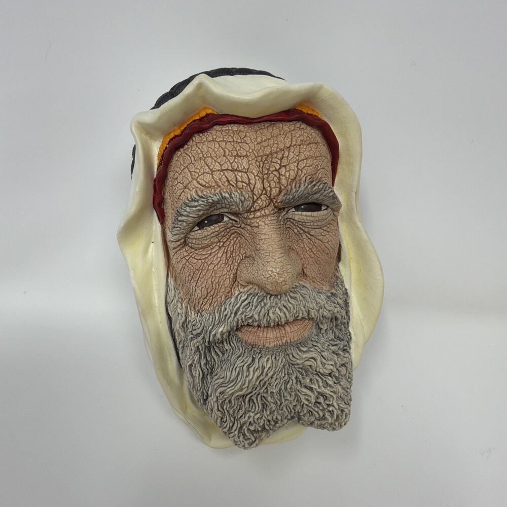 Vintage Bossons Syrian Chalkware Head Men of the Desert Series England Wall Deco